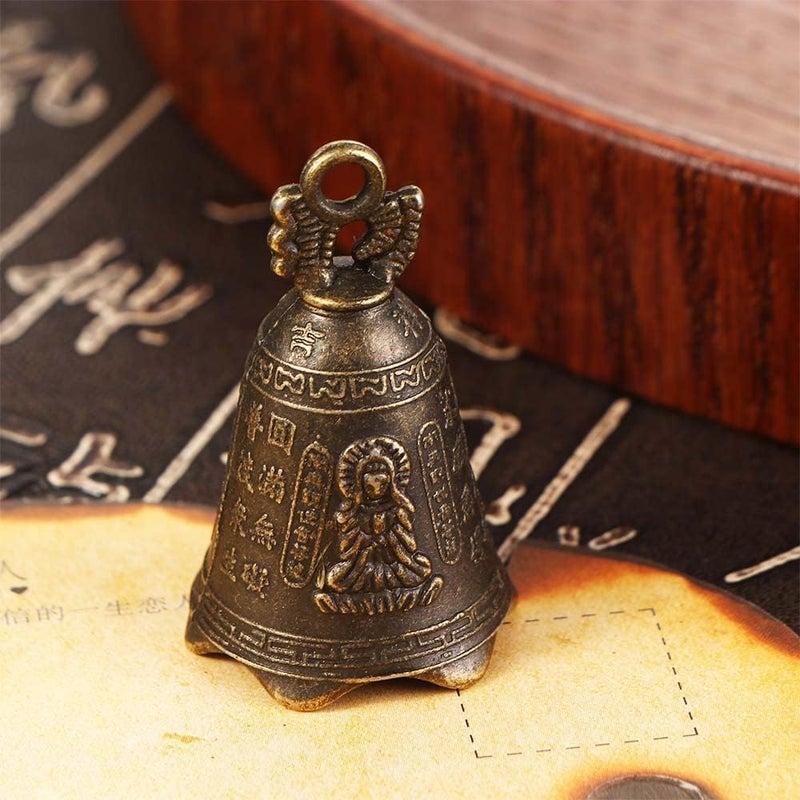 Pokinge 10pcs Metal Vintage Antique Bells Chinese Mini Sculpture Bronze Buddhism Bell for Wind Chimes Craft Decor Christmas Wedding Doors Dog Training - Image 3